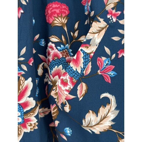 DG2 Diane Gilman Jacket Plus Size 2X Floral Teal Pink Full Zip L/S Pockets NWT - Picture 6 of 16